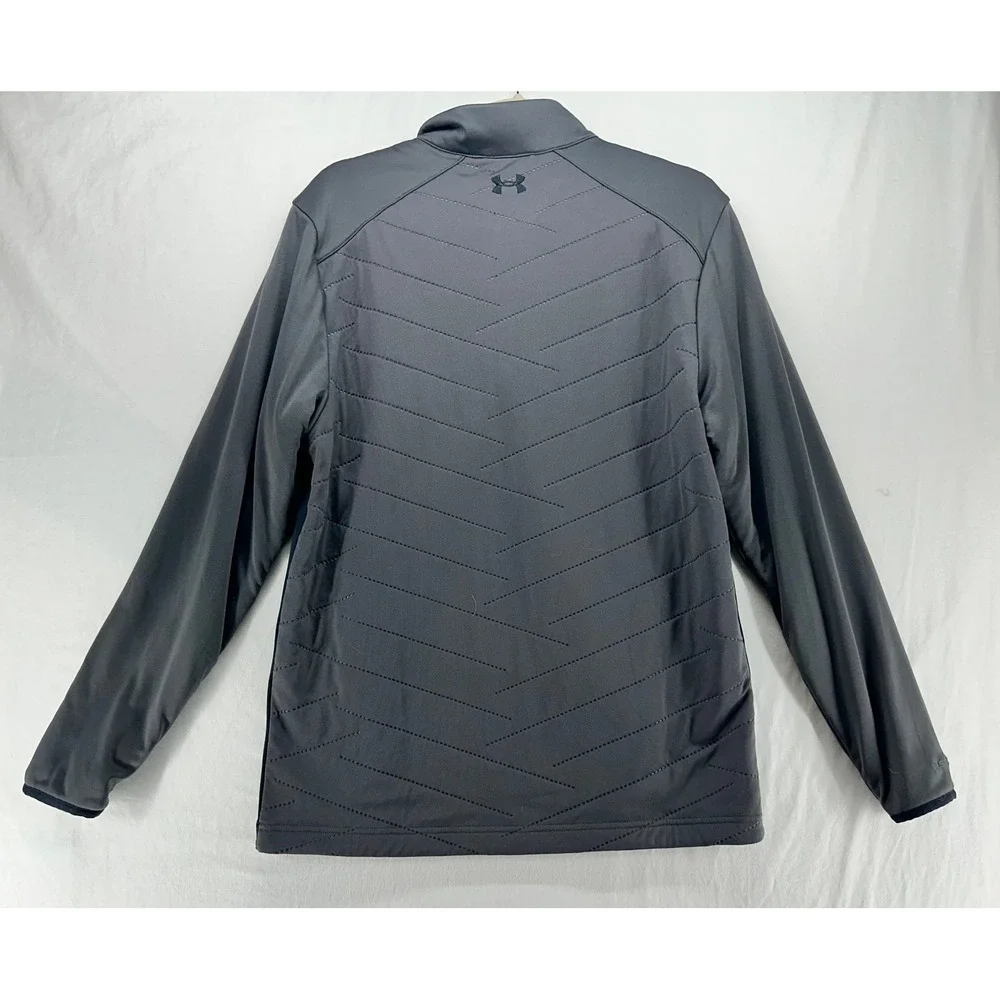 Under Armour Storm ColdGear Mens Gray Black Quarter Zip Pullover Jacket Medium